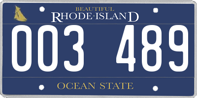 RI license plate 003489