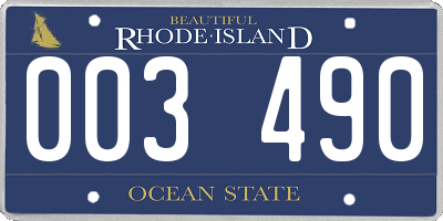 RI license plate 003490