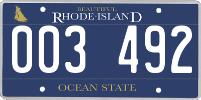 RI license plate 003492