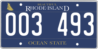 RI license plate 003493