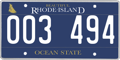 RI license plate 003494