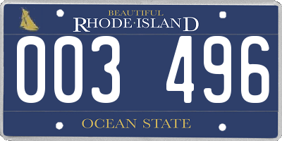 RI license plate 003496