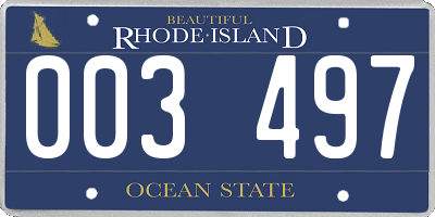 RI license plate 003497