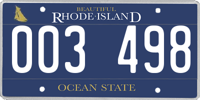 RI license plate 003498