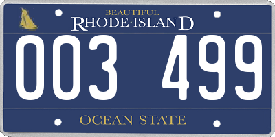 RI license plate 003499