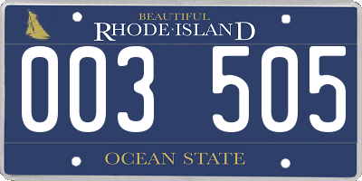 RI license plate 003505