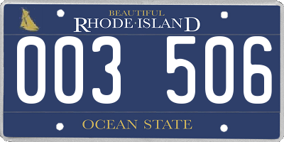 RI license plate 003506