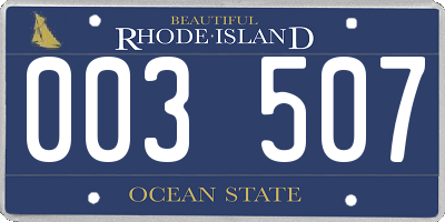 RI license plate 003507