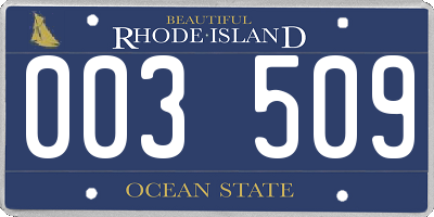 RI license plate 003509