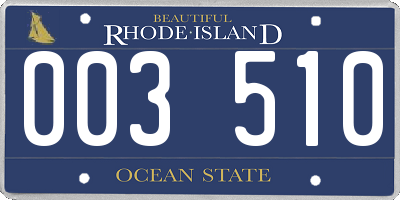 RI license plate 003510