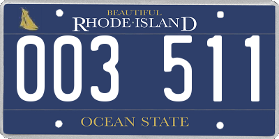 RI license plate 003511