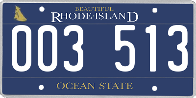 RI license plate 003513