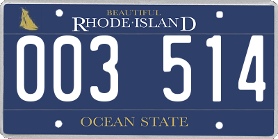 RI license plate 003514