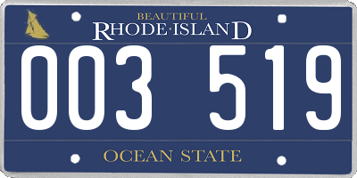 RI license plate 003519