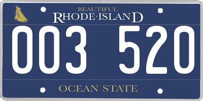 RI license plate 003520