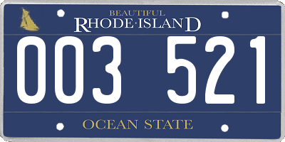 RI license plate 003521