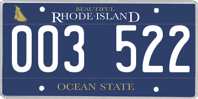 RI license plate 003522