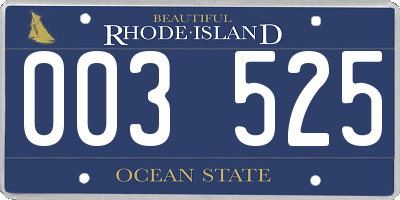 RI license plate 003525