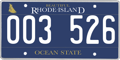 RI license plate 003526
