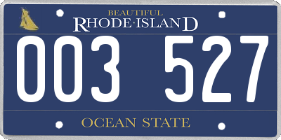 RI license plate 003527