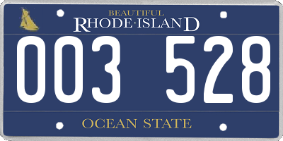 RI license plate 003528