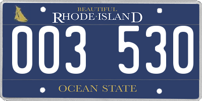 RI license plate 003530