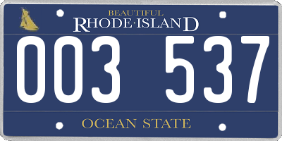 RI license plate 003537