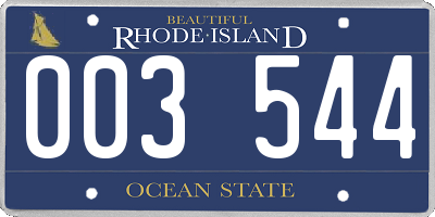 RI license plate 003544