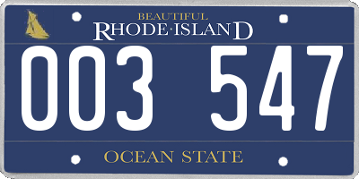 RI license plate 003547