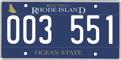 RI license plate 003551