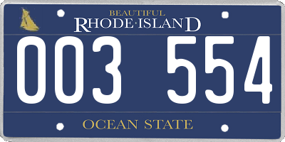 RI license plate 003554