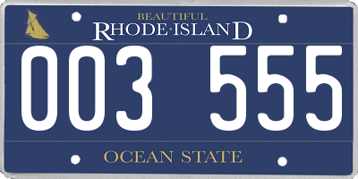 RI license plate 003555