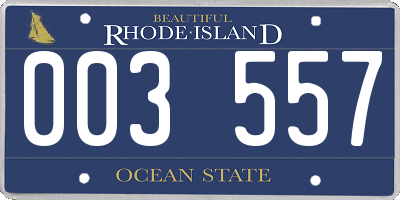 RI license plate 003557