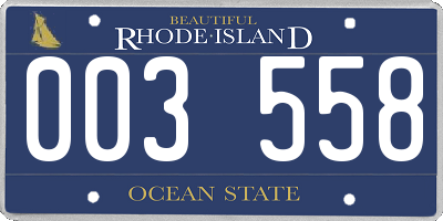 RI license plate 003558