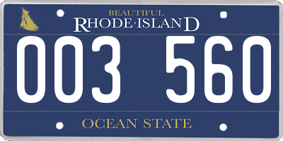 RI license plate 003560