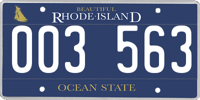 RI license plate 003563