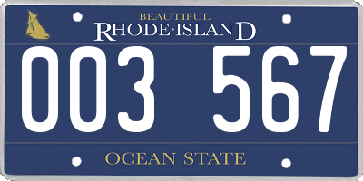 RI license plate 003567