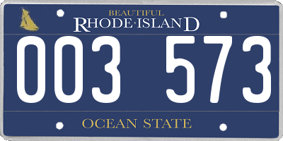 RI license plate 003573