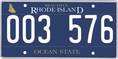 RI license plate 003576