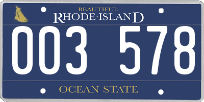 RI license plate 003578