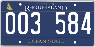 RI license plate 003584