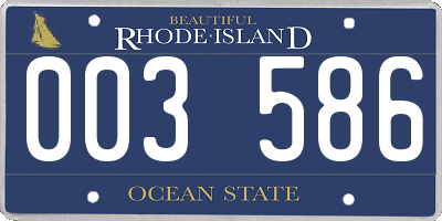 RI license plate 003586