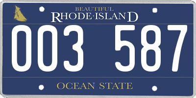 RI license plate 003587