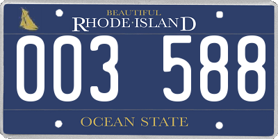 RI license plate 003588