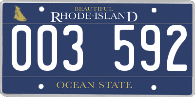 RI license plate 003592