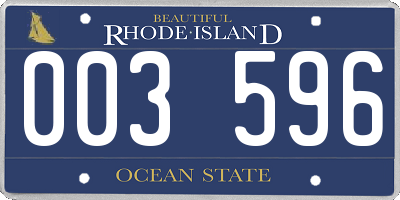 RI license plate 003596