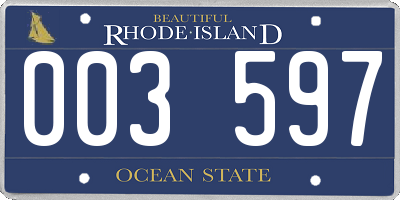 RI license plate 003597