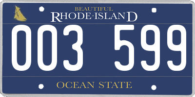 RI license plate 003599