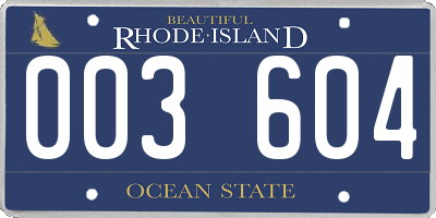 RI license plate 003604