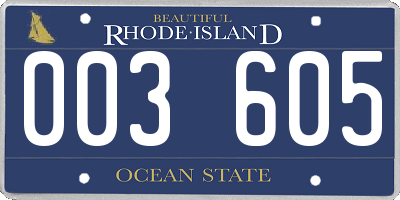 RI license plate 003605